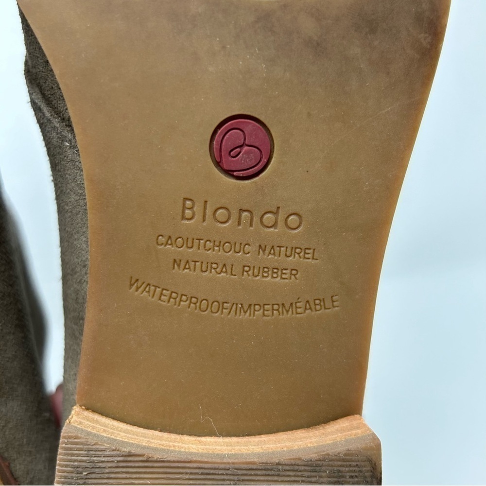 Blondo Verona Tan Suede Waterproof Leather Slip On Ankle Boots Size 7 - Picture 8 of 13